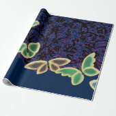 ラッピング日本の紙蝶の青 ラッピングペーパー (アンロールド)