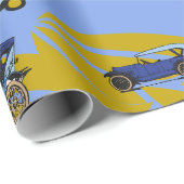 ラッピング紙とアンティーク車(グランドパパ) ラッピングペーパー (ロールコーナー)