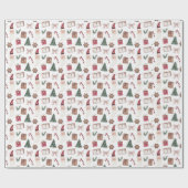 ラッピング紙とクリスマステーマ ラッピングペーパー (フラット)