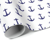 ラッピング紙とネイビーブルーいかりデザイン ラッピングペーパー (ロールコーナー)