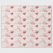 ラッピング紙とハート ラッピングペーパー (フラット)