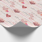 ラッピング紙とハート ラッピングペーパー (角)