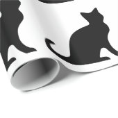 ラッピング紙と白黒キャットデザイン ラッピングペーパー (ロールコーナー)