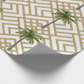 ラッピング紙と金ゴールド幾何学的デザインとツリー ラッピングペーパー (角)