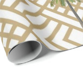 ラッピング紙と金ゴールド幾何学的デザインとツリー ラッピングペーパー (ロールコーナー)