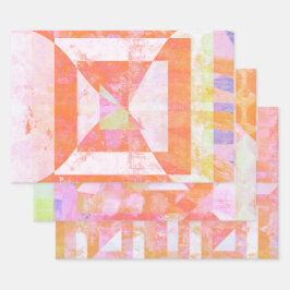 ラッピング紙のオレンジクラッシュ混合メディアセット ラッピングペーパーシート