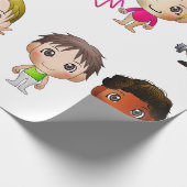 ラッピング紙のスポーツキャラクター。 ラッピングペーパー (角)