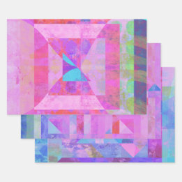 ラッピング紙のホットピンク混合メディアセット ラッピングペーパーシート