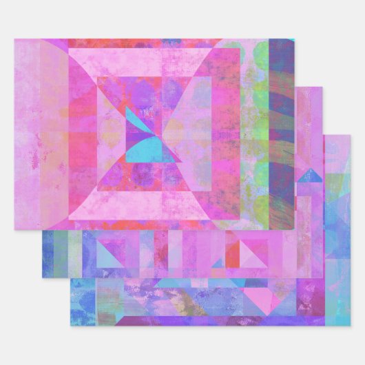 ラッピング紙のホットピンク混合メディアセット ラッピングペーパーシート (セット)