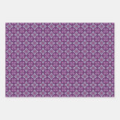 ラッピング紙の紫色の幾何学模様 ラッピングペーパーシート (正面)