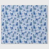 ラッピング紙の青い猫 ラッピングペーパー (フラット)