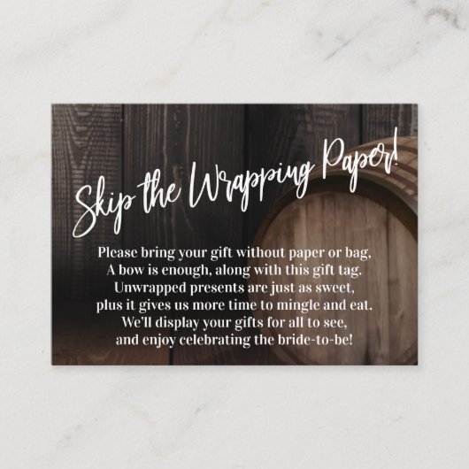 ラッピング紙をスキップ!手書き木製バレル エンクロージャーカード (正面)