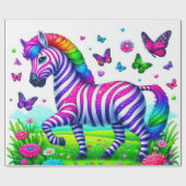 ラッピング紙カラフルゼブラ ラッピングペーパー (フラット)