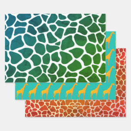 ラッピング紙キリン数々のプリント ラッピングペーパーシート