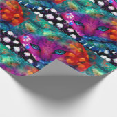 ラッピング紙ギフトラップお洒落- 抽象芸術猫 ラッピングペーパー (角)