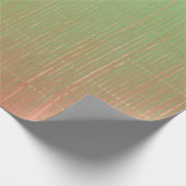 ラッピング紙グリーンおよびピンク色の色あせストライプた ラッピングペーパー (角)