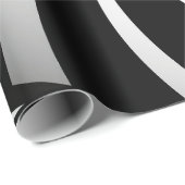 ラッピング紙サイケデリック- Art Swirl B/W ラッピングペーパー (ロールコーナー)