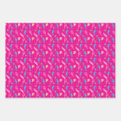 💟ラッピング紙シートのピンクテニスのモチーフ ラッピングペーパーシート (正面3)