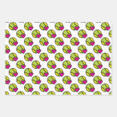 💟ラッピング紙シートのピンクテニスのモチーフ ラッピングペーパーシート (正面2)