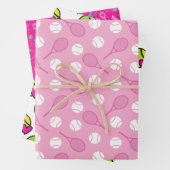 💟ラッピング紙シートのピンクテニスのモチーフ ラッピングペーパーシート (インサイチュ)