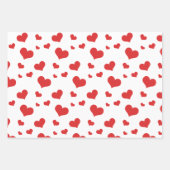 ラッピング紙シートの赤いハート ラッピングペーパーシート (正面3)