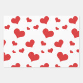 ラッピング紙シートの赤いハート ラッピングペーパーシート (正面2)