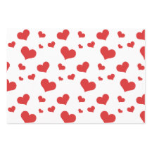 ラッピング紙シートの赤いハート