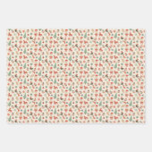 ラッピング紙シートセットモダンクリスマスサンタ ラッピングペーパーシート (正面3)