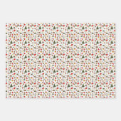 ラッピング紙シートセットモダンクリスマスサンタ ラッピングペーパーシート (正面)