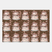 ラッピング紙シートセット3バラ金ゴールド誕生日 ラッピングペーパーシート (正面2)