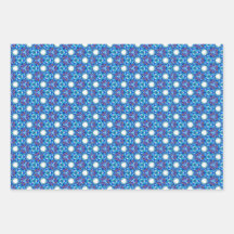 ラッピング紙シートセット3ブルー混合