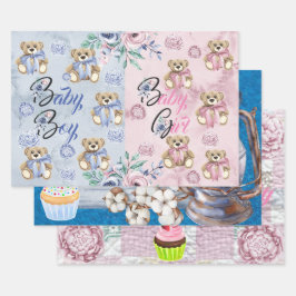 ラッピング紙シートセット3性別リビール1st B ラッピングペーパーシート