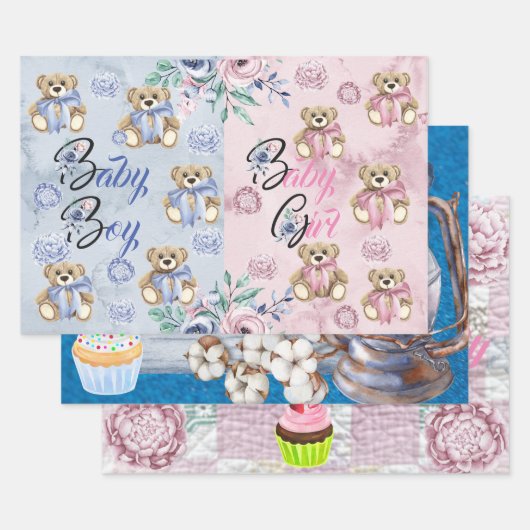 ラッピング紙シートセット3性別リビール1st B ラッピングペーパーシート (セット)