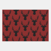 ラッピング紙シートセット – クリスマススタッグヘッド ラッピングペーパーシート (正面3)