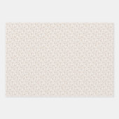 ラッピング紙シートセット – ベージュのフローラルパターン ラッピングペーパーシート (正面)