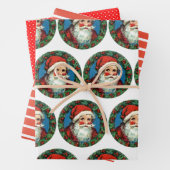 ラッピング紙シートセットDOTS、SANTA、RED ストライプDOTS ラッピングペーパーシート (インサイチュ)