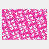 ラッピング紙シートバレンタインズピンク赤いハート ラッピングペーパーシート (正面2)