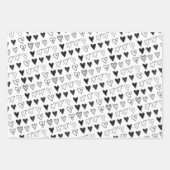 ラッピング紙シートバレンタインズブラックハート ラッピングペーパーシート (正面)