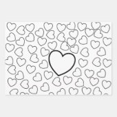 ラッピング紙シートバレンタインズホワイトハート ラッピングペーパーシート (正面2)