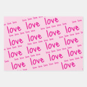 ラッピング紙シートバレンタインズラブ赤いハート ラッピングペーパーシート (正面2)