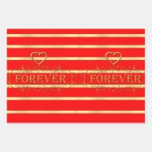 ラッピング紙シートバレンタイン赤いハート ラッピングペーパーシート (正面3)