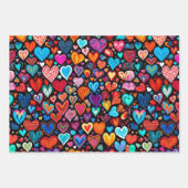 ラッピング紙シート小ハートラッピング紙 ラッピングペーパーシート (正面3)