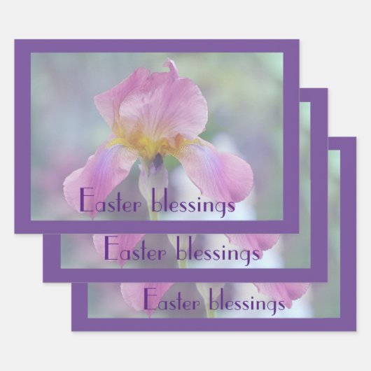 ラッピング紙シート3イースターアイリスパステル ラッピングペーパーシート (セット)