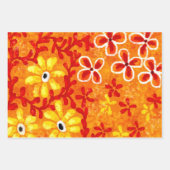 ラッピング紙シート3pc抽象芸術オレンジパープル ラッピングペーパーシート (正面)