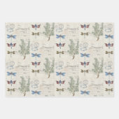 ラッピング紙シート – 動物パターンBeige Blue ラッピングペーパーシート (正面)