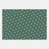 ラッピング紙シート、青と緑の3セット ラッピングペーパーシート (正面3)