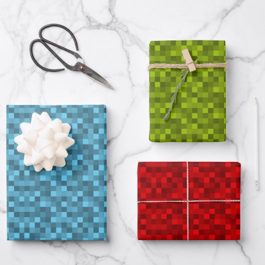 ラッピング紙シート「Pixelpattern」 Var03 ラッピングペーパーシート (正面)