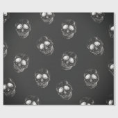 ラッピング紙スカルオンブラック ラッピングペーパー (フラット)