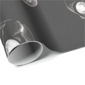 ラッピング紙スカルオンブラック ラッピングペーパー (ロールコーナー)