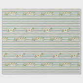 ラッピング紙ストライプとデイジー ラッピングペーパー (フラット)